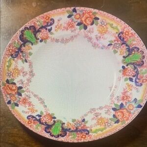 John Maddock & Sons Ltd England "Marlborough" Floral Plate 9" Pink Antique